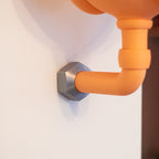 Miroir rotatif mural imprimé en 3D orange, décoration murale design moderne, zoom écrou