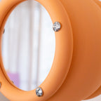 Miroir rotatif mural imprimé en 3D orange, décoration murale design moderne