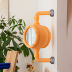 Miroir rotatif mural imprimé en 3D orange, décoration murale design moderne